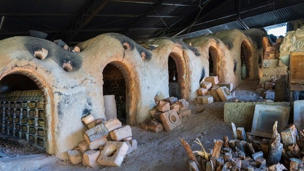 The mouths of a Shigaraki climbing kiln