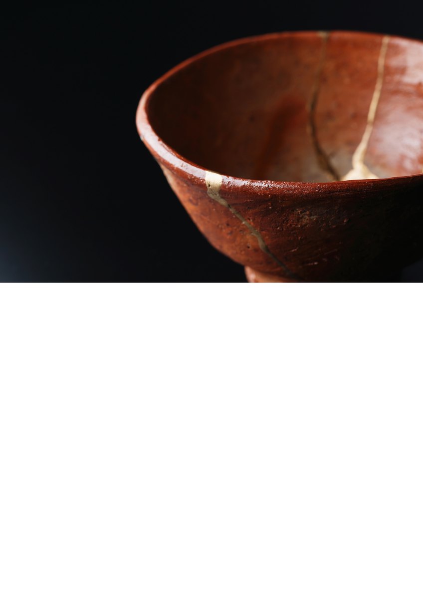 Close-up of Bizen ware surface showing natural ash markings