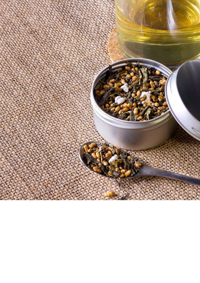 Genmaicha blended with matcha powder