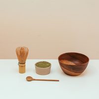 A matcha bowl and bamboo whisk set